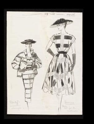 Black and White Striped Fit and Flare Day Dresses