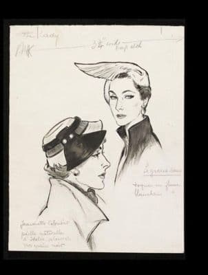 Black Ink Fashion Illustration Women's Structured Hats