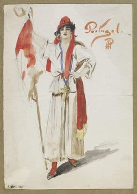 Cream Silk Theatrical Coat with Red Gold Accents