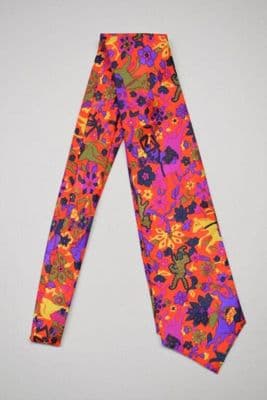 Red Horses Printed Silk Necktie