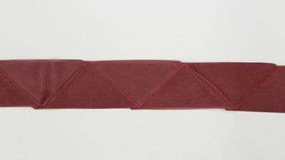 Burgundy Pleated Gauze Scarf with Chevron Pattern