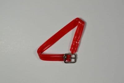 Red PVC Doll Belt with Silver Buckle