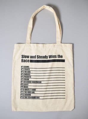 Cream Cotton Canvas Tote with Black Screen Print