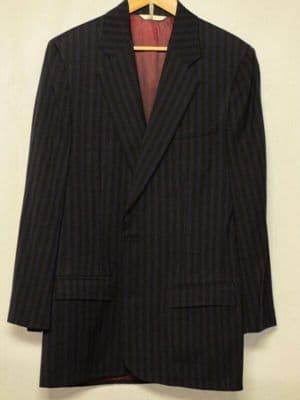 Charcoal Gray Wool Pinstripe Suit Jacket