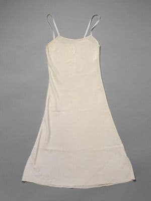 Cream Silk Crepe Bias-Cut Slip Petticoat