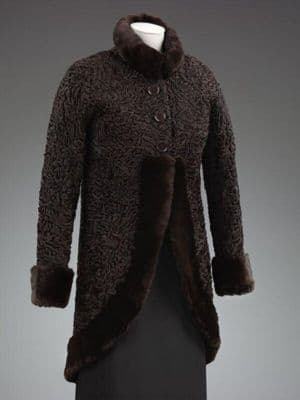 Coat made of astrakhan and beaver lamb fur, designed by Mary Quant, London, ca. 1964