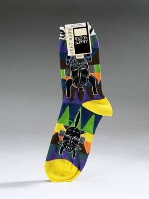 Cotton Blend Geometric Pattern Novelty Ankle Socks