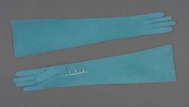 Teal Suede Long Evening Opera Gloves