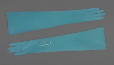 Teal Suede Long Evening Opera Gloves