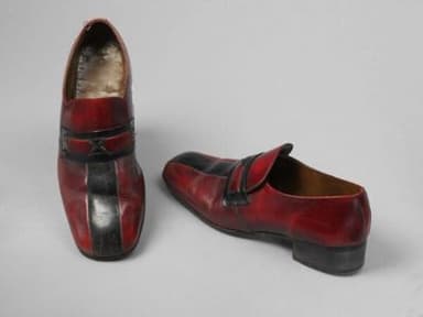 Red and Black Leather Mod Loafers
