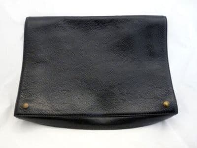 Black Leather Envelope Clutch Bag