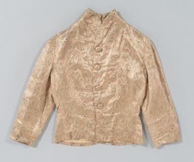 Champagne Silk Brocade Floral Evening Jacket