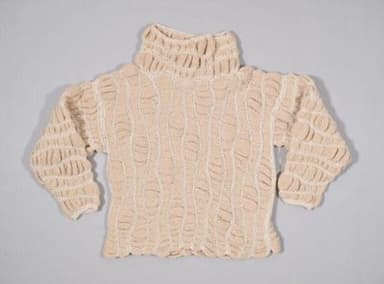 Cream Pink Silk Cashmere Cable-Knit Turtleneck Sweater