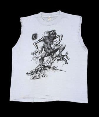 Light Gray Cotton Sleeveless Graphic T-Shirt