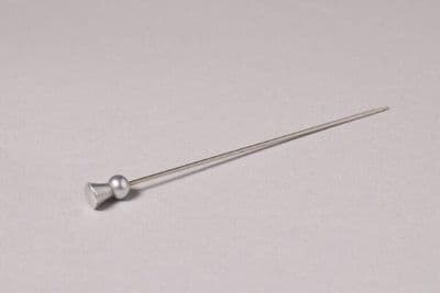 Silver Metal Hat Pin with Spherical Head