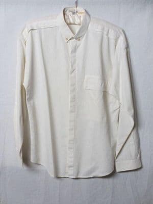 White Ribbed Cotton Men's Dress Shirt