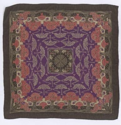 Deep Purple Paisley Silk Head Scarf