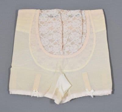 Cream Lycra Maternity Girdle with Lace Panels