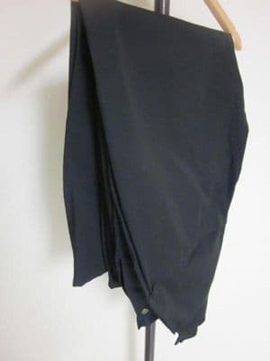 Black Cotton Straight-Leg Tailored Trousers