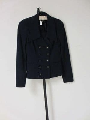 Navy Blue Wool Double-Breasted Chanel Suit