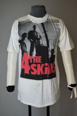 White Cotton Jersey Band T-Shirt with Graphic Print