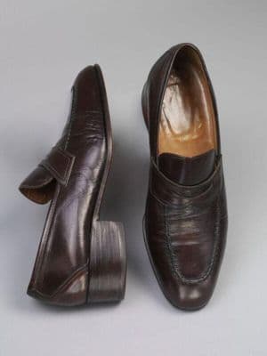 Dark Brown Leather Men's Penny Loafers