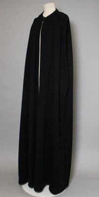 Black Wool Jersey Evening Cape