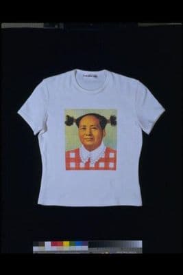 White Cotton Mao Pop Art Graphic T-Shirt