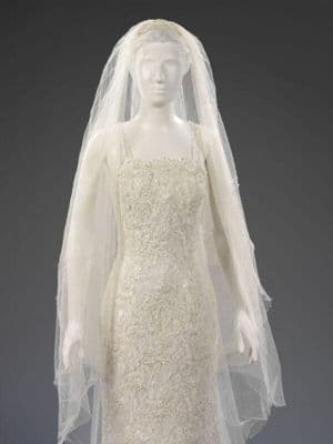 Wedding veil designed by Deborah Miner, part of an ensemble used in a television advertising campaign for Renault UK,  1998