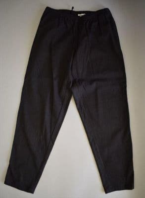 Black Cotton Drawstring Trousers with Loose Fit