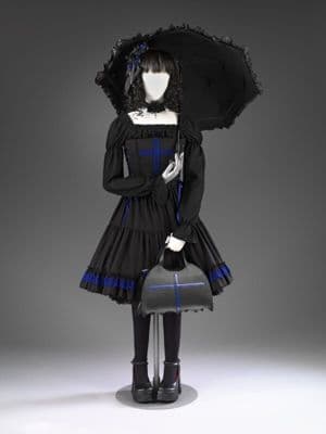 Black Royal Blue Gothic Lolita Knee-High Socks