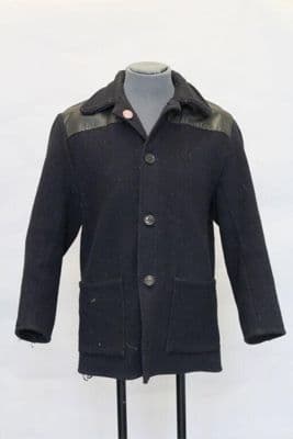 Donkey jacket, navy wool and vinyl, Great Britain, 1970s