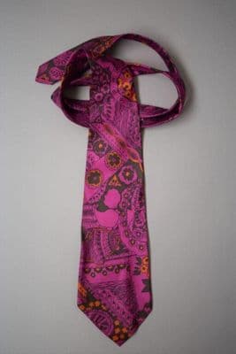 Psychedelic Paisley Printed Silk Necktie