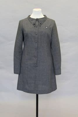 Grey Prince of Wales Check Polyester Shirt Dress