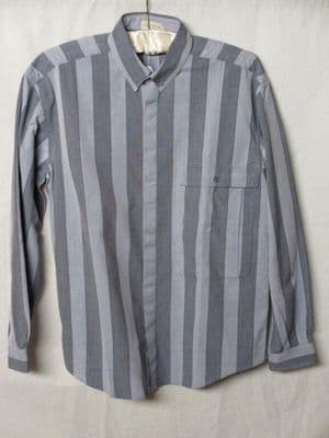 Men's Gray Striped Cotton Dress Shirt