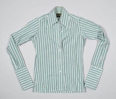 Green White Check Cotton Button-Down Shirt