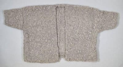 Hand-Knitted Undyed Wool Chunky Cardigan Jacket