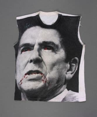 Black White Red Graphic Print Sleeveless Cotton T-Shirt