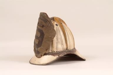 Brown Leather Fire Helmet with High Crown
