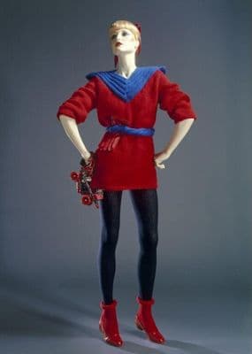 Red Knitted Wool Roller Disco Ensemble