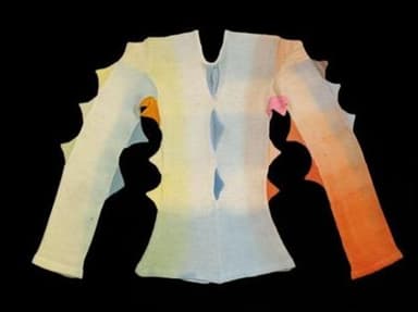 Cream Wool Sweater with Animal Print Graphics