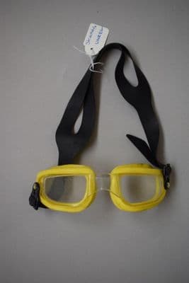 Goggles, yellow with black strap, France, 1990