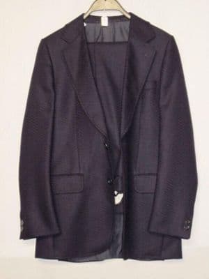 Dark Navy Worsted Wool Business Suit Jacket