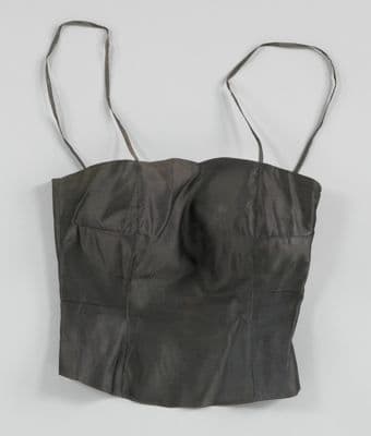 Grey three-piece evening ensemble