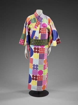 Multicolored Spotted Cotton Twill Men's Kimono