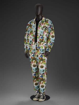 Multicolor Printed Denim Jacket and Trouser Set