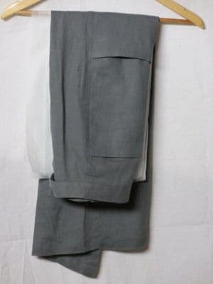 Grey Linen Wrap Sarong with Geometric Construction