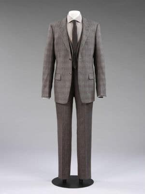 Charcoal Gray Wool Blend Two-Piece Business Suit