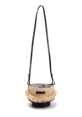 Natural Raffia Woven Crossbody Basket Bag