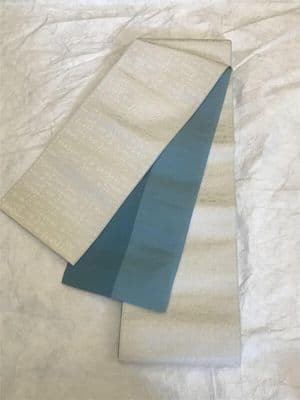 Hanahaba obi (kimono sash), figured twill silk, by Hirocoledge, Japan, 2019